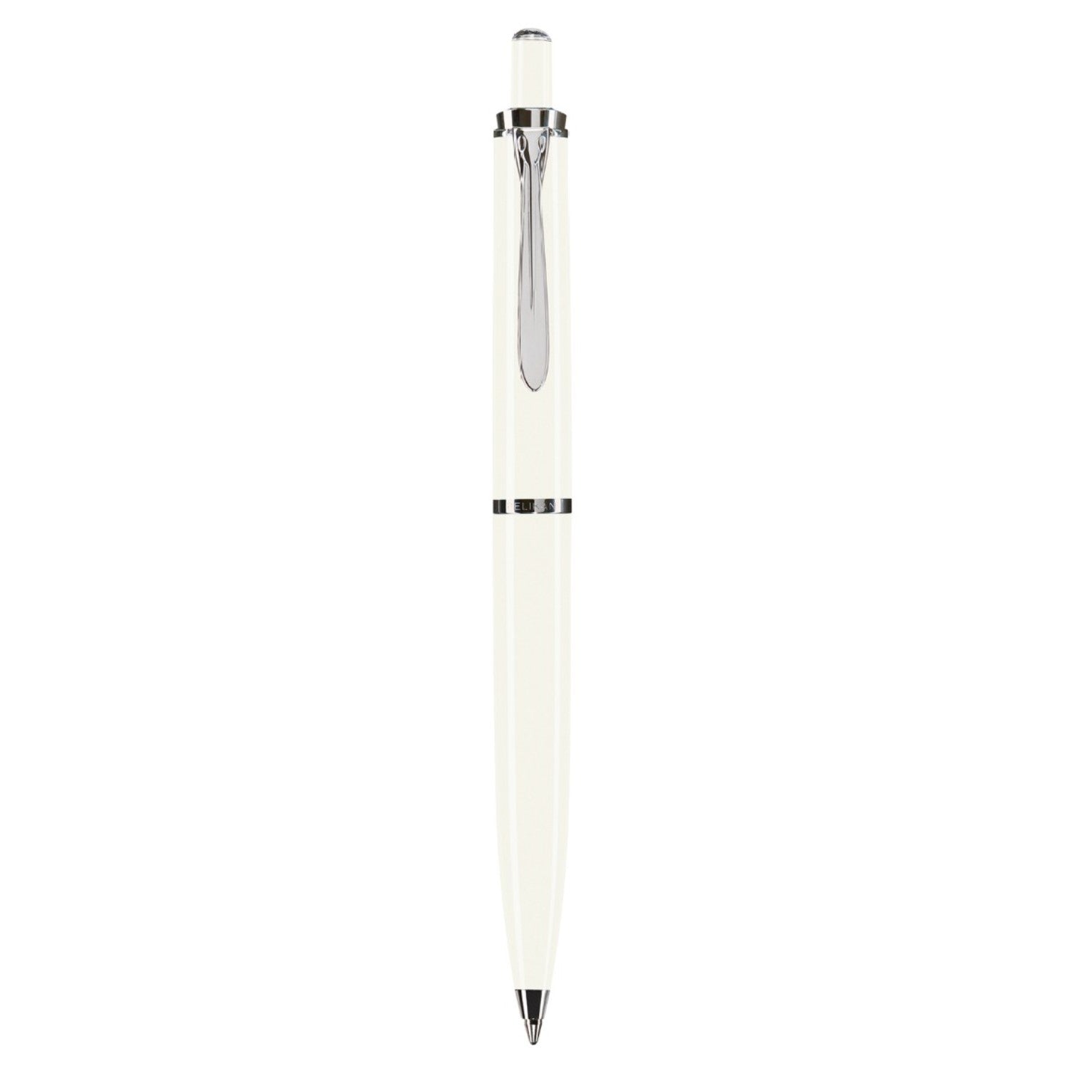 Pelikan Classic K 205 Ballpoint Pen - White / Silver Trim