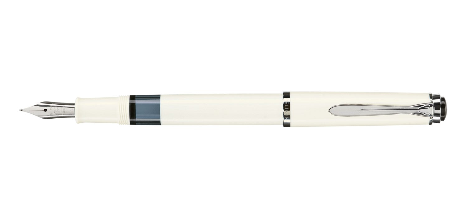 Pelikan Classic M 205 Fountain Pen - White / Silver Trim