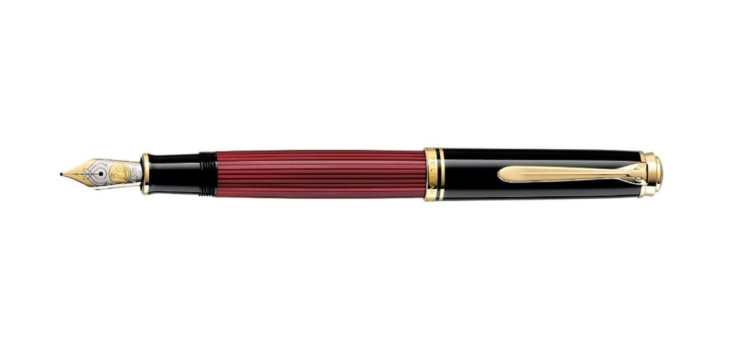 Pelikan Souveran M 800 Fountain Pen - Black & Red / Gold Trim