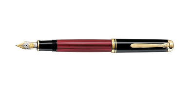 Pelikan Souveran M 800 Fountain Pen - Black & Red / Gold Trim