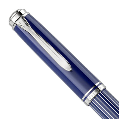 Pelikan Souveran M 815 Fountain Pen - Metal Striped Blue - Special Edition