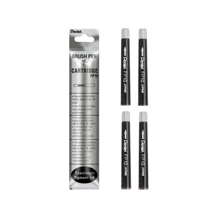 Pentel Fude Brush Pen Cartridges - Black