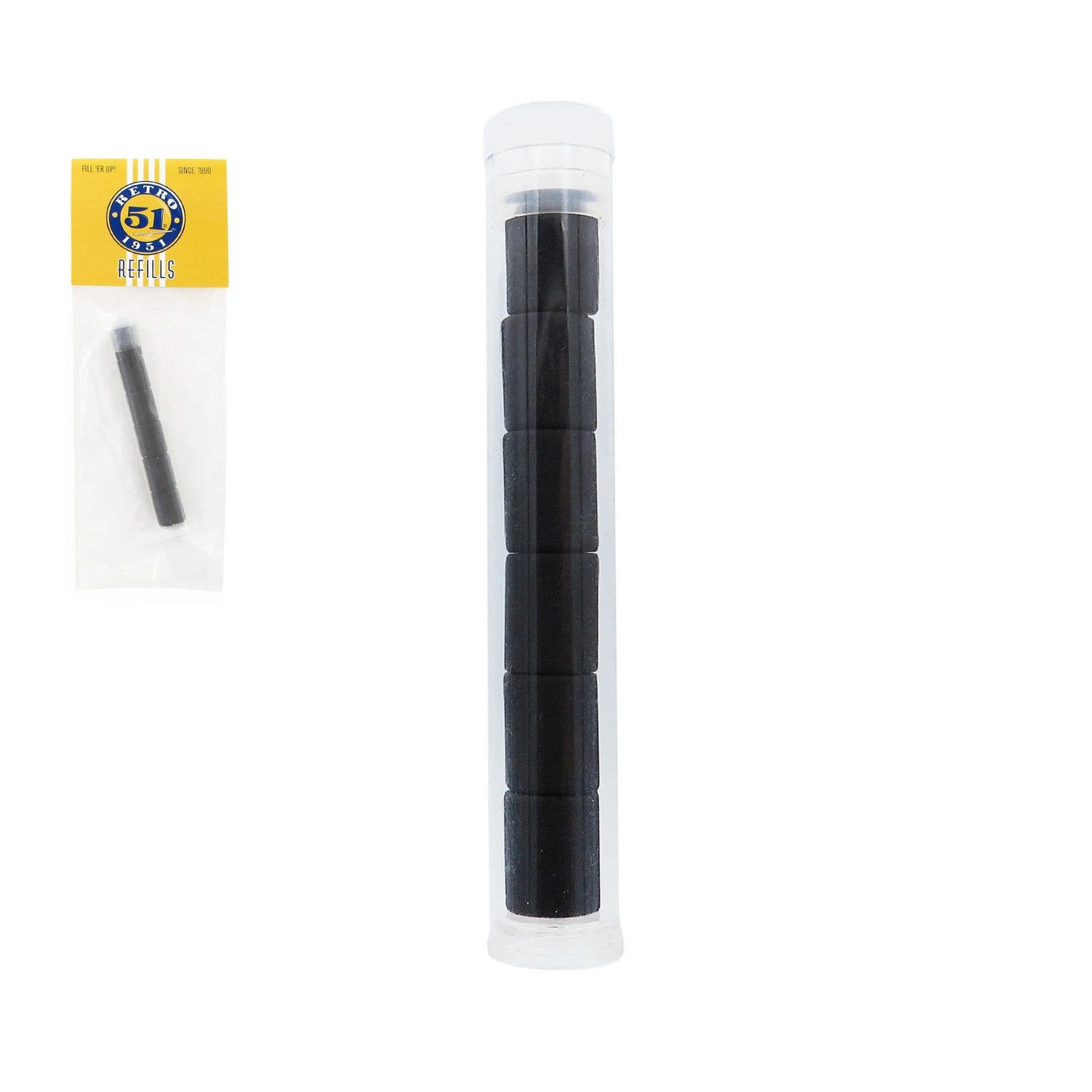 Retro 51 Tornado Erasers Pack of 6 - Black