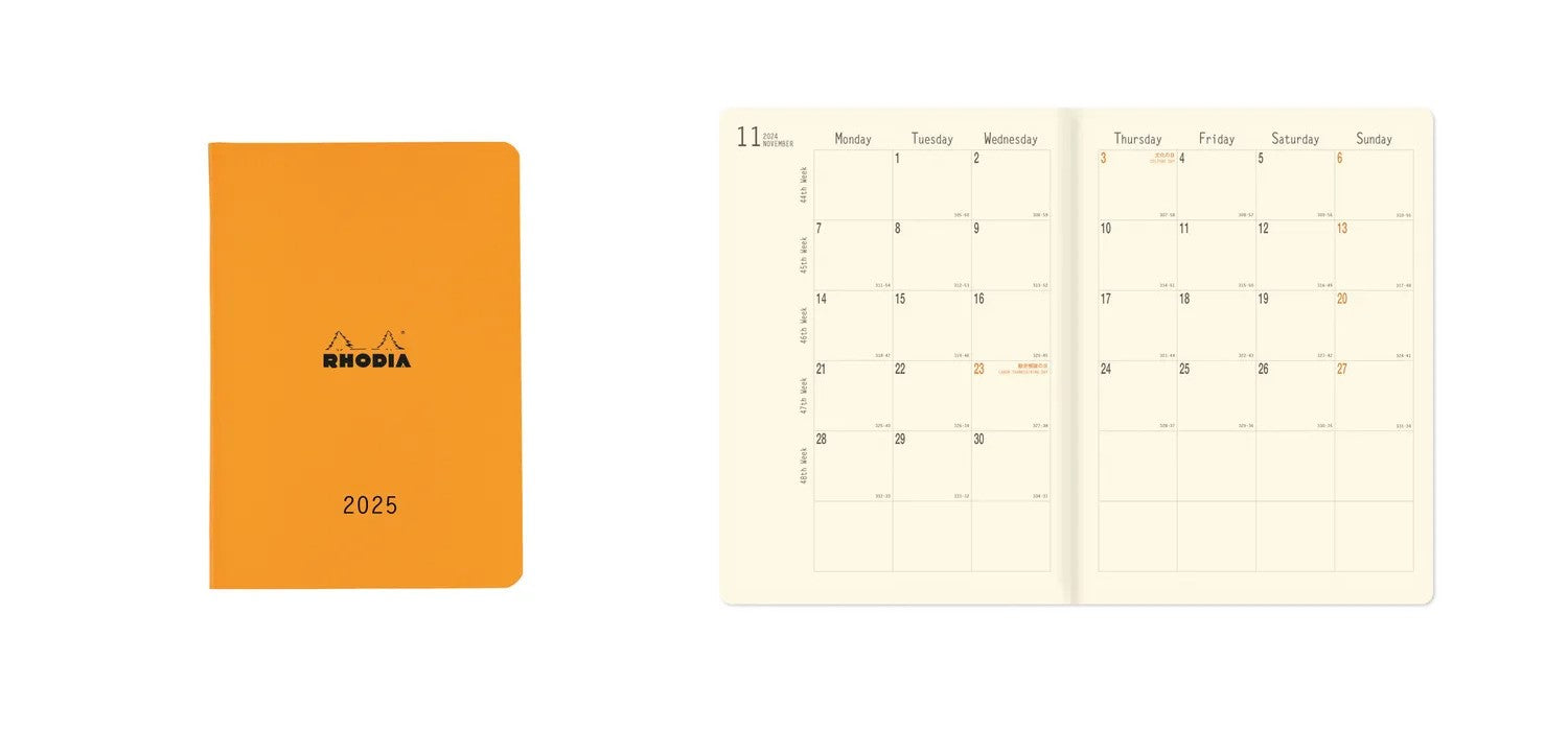 Rhodia 2025 A5 Monthly Planner - Orange