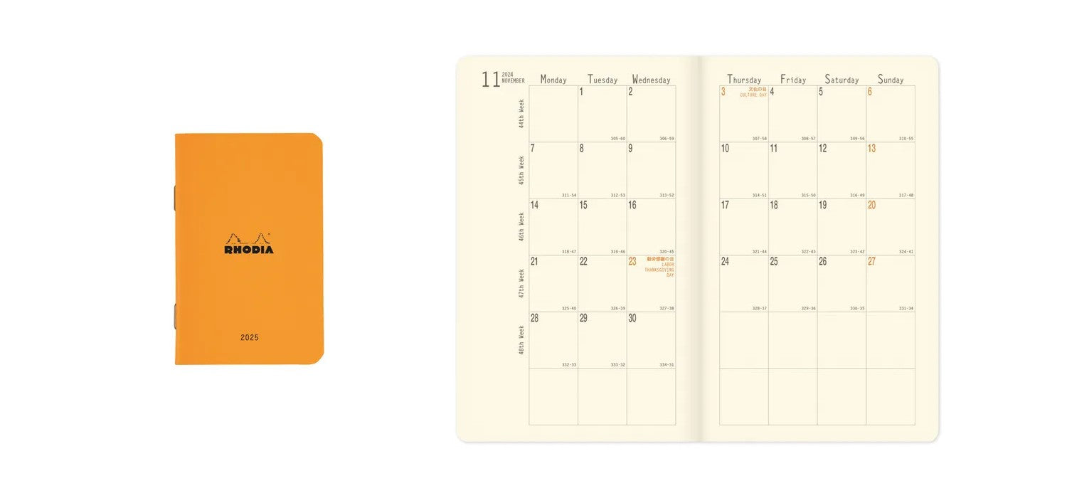 Rhodia 2025 Pocket Monthly Planner - Orange