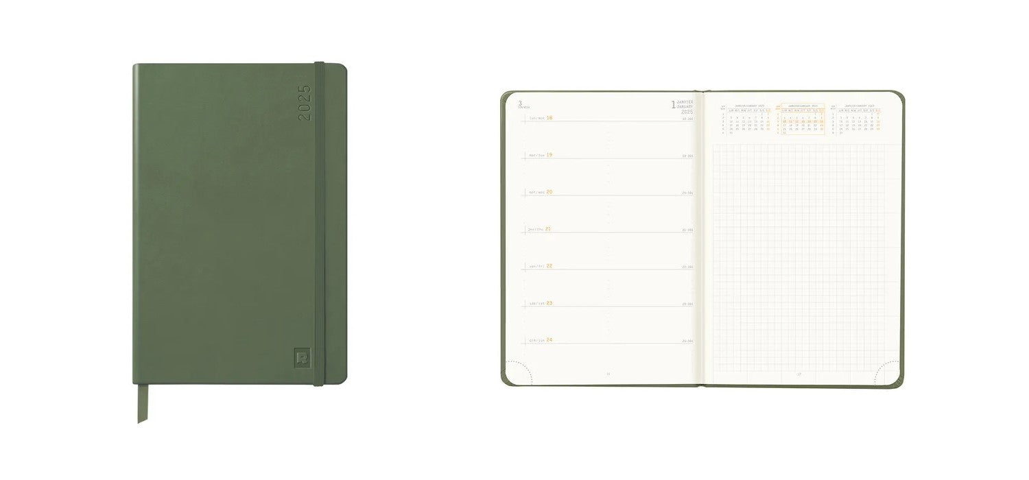 Rhodia 2025 Hard Cover A5 Weekly Horizontal Webplanner - Sage