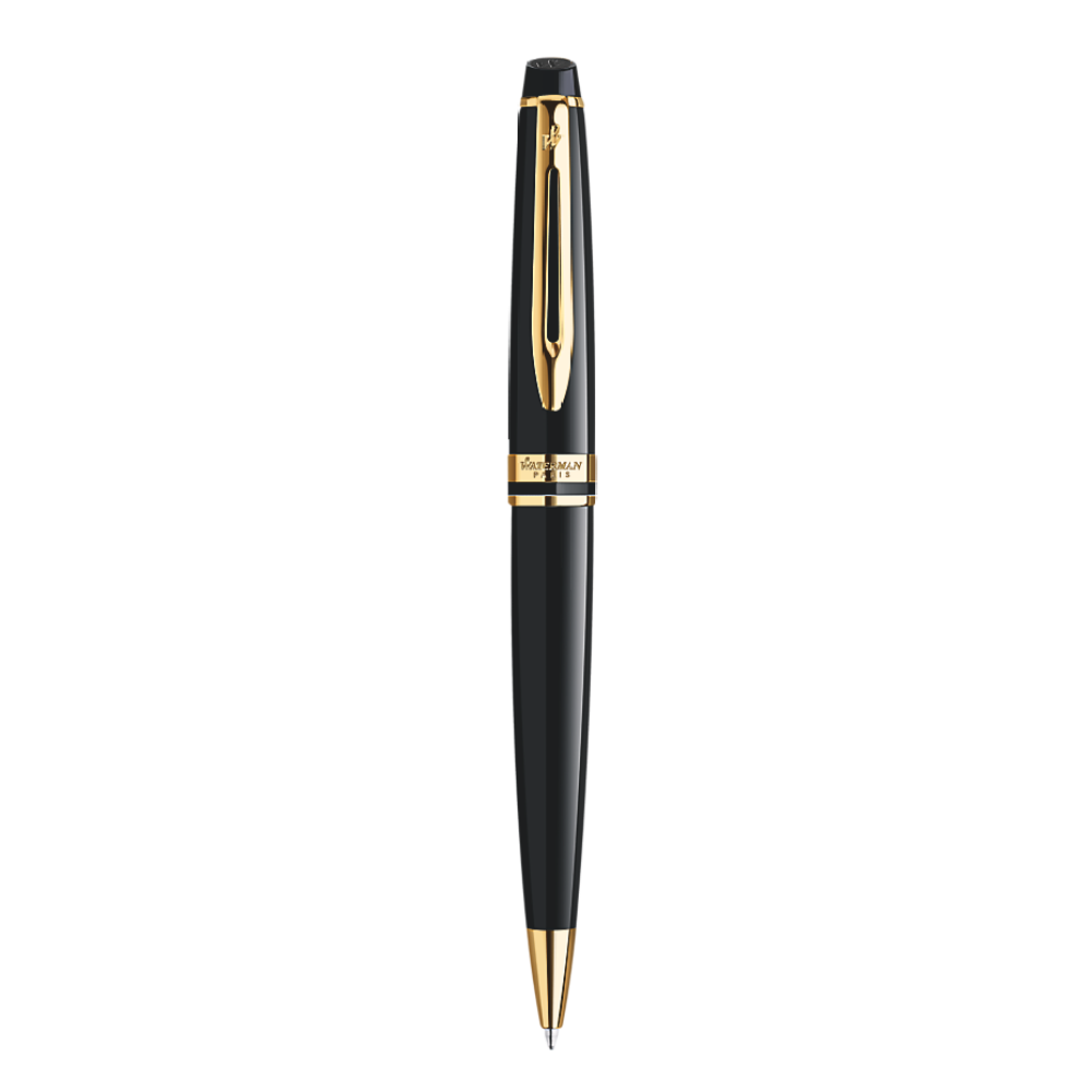 Waterman Expert Ballpoint Pen - Black Lacquer / Gold Trim