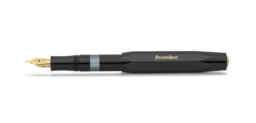 Kaweco Piston Sport Classic Fountain Pen - Black / Gold Trim