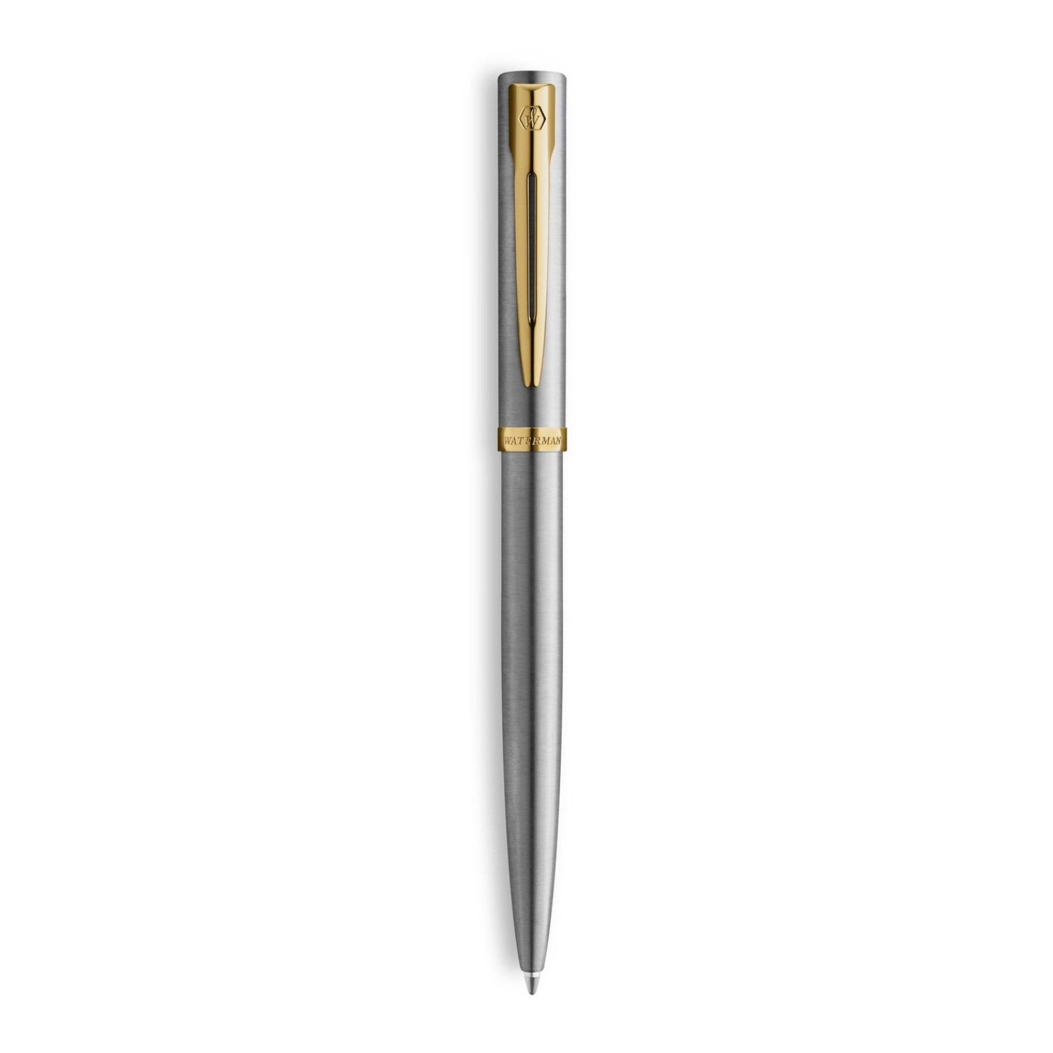 Waterman Impression Ballpoint Pen - Stainless Steel / Gold Trim
