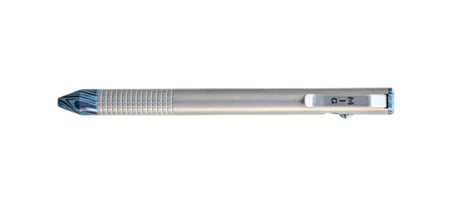 MIG Model 1 Bolt Action Ballpoint Pen - Timascus Accent Grid
