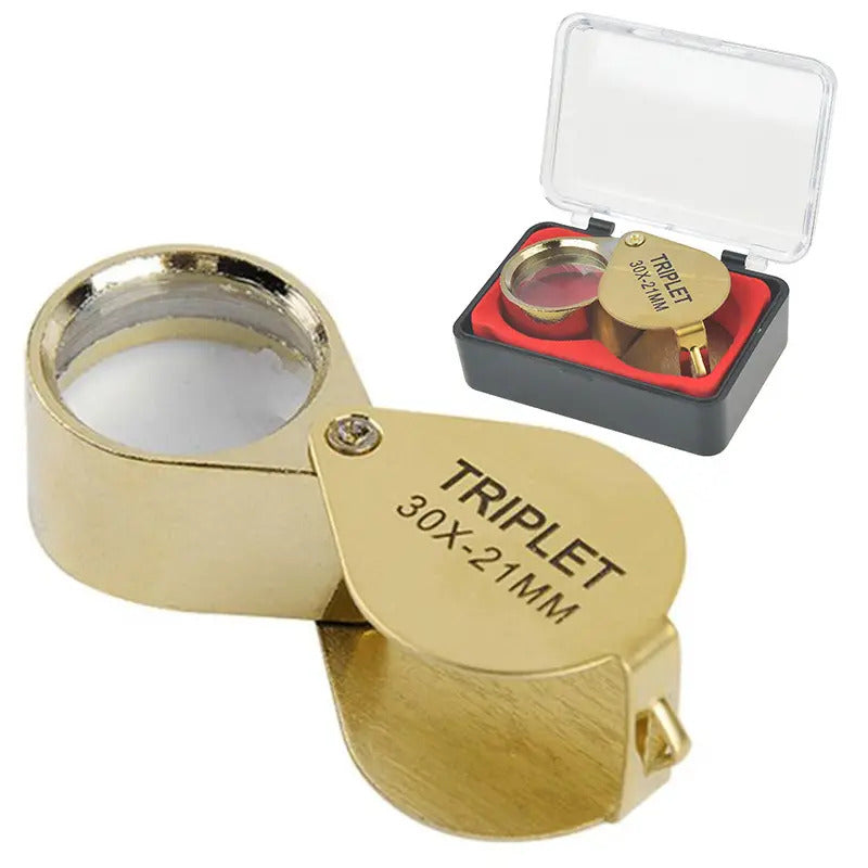 Triplet 30x 21mm Jewellers Loupe - Gold