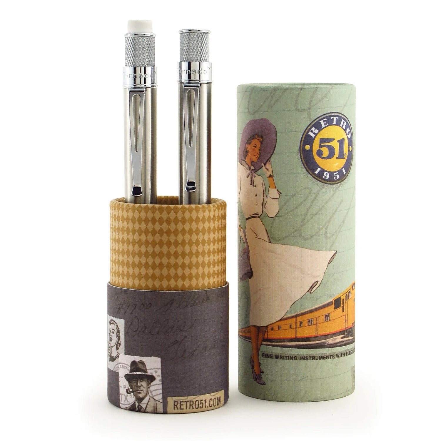 Retro 51 Tornado Classic Gift Set Rollerball & Propelling Pencil 1.15mm - Stainless Steel