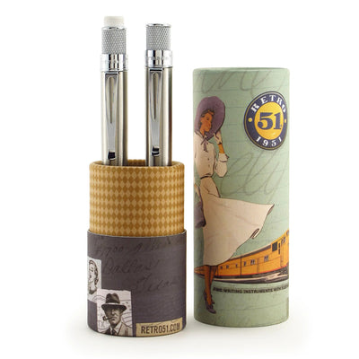 Retro 51 Tornado Classic Gift Set Rollerball & Propelling Pencil 1.15mm - Stainless Steel