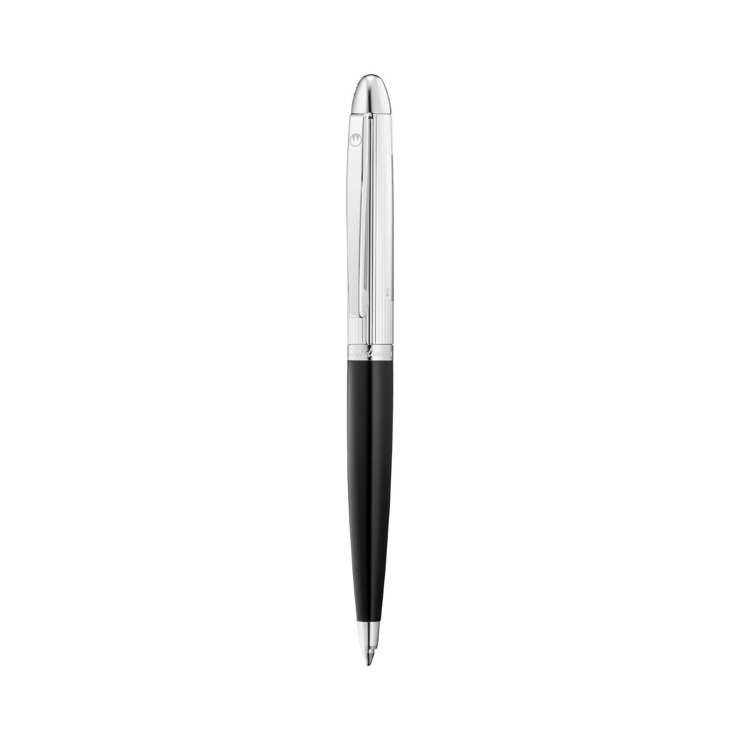 Waldmann Pocket Ballpoint Pen - Black Lacquer / Sterling Silver
