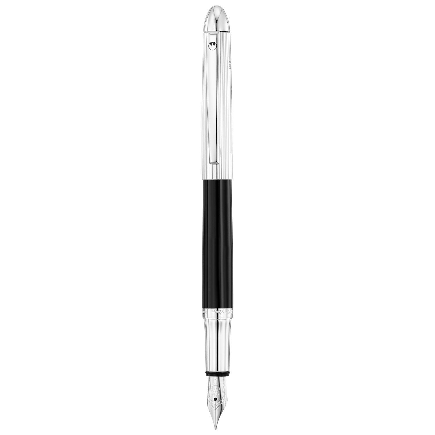 Waldmann Pocket Fountain Pen - Black Lacquer / Sterling Silver