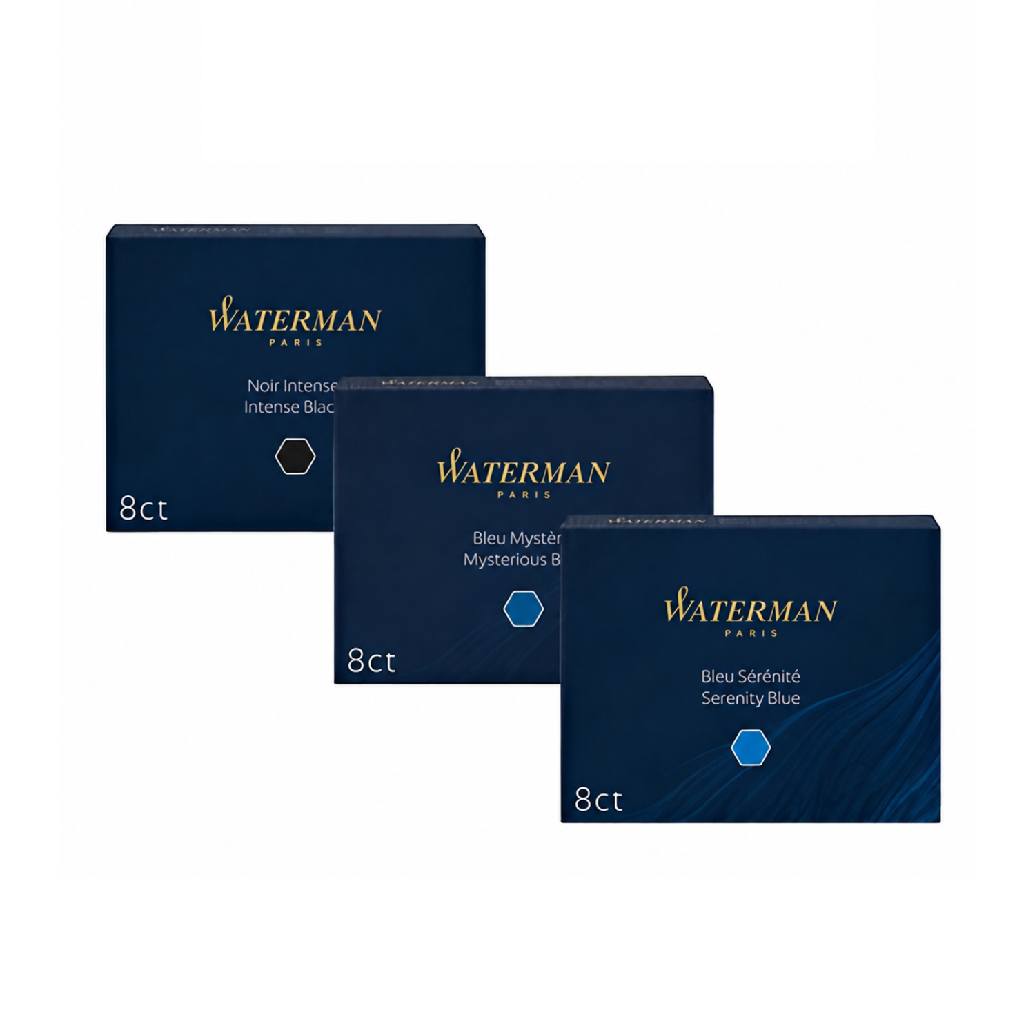 Waterman Ink Cartridges Pack of 8 - Assorted Colours