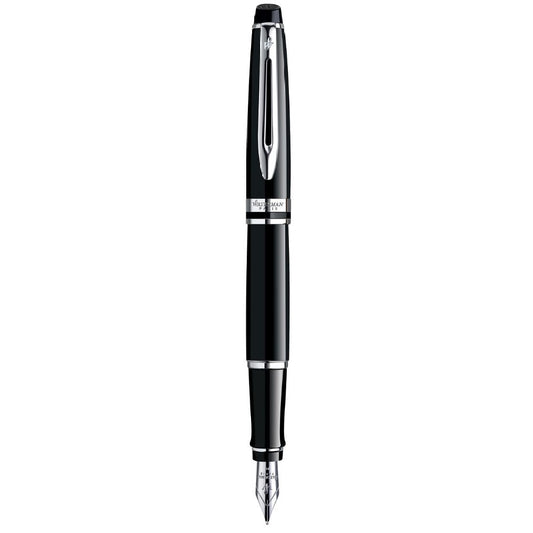 Waterman Expert Fountain Pen - Black Lacquer / Chrome Trim