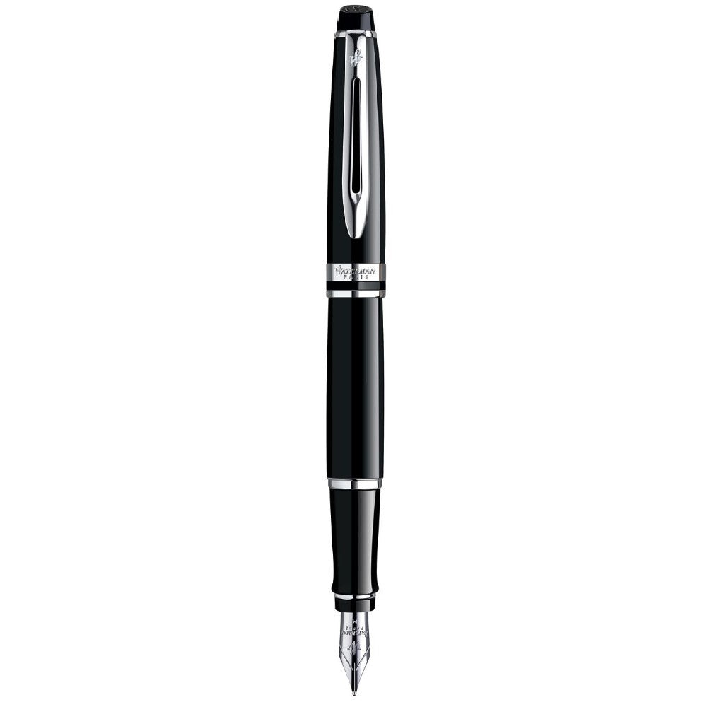 Waterman Expert Fountain Pen - Black Lacquer / Chrome Trim