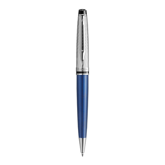 Waterman Expert Deluxe Ballpoint Pen - Metallic Blue / Chrome Trim