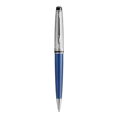 Waterman Expert Deluxe Ballpoint Pen - Metallic Blue / Chrome Trim