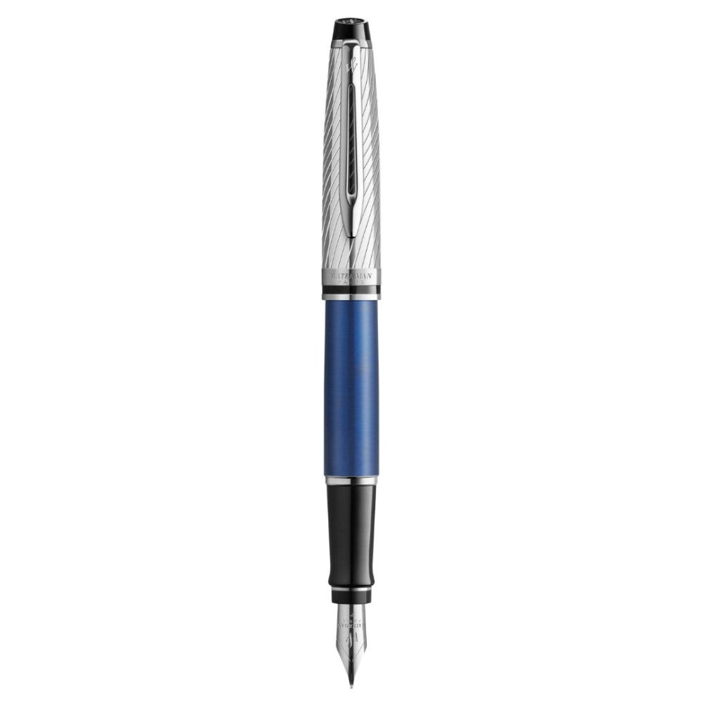 Waterman Expert Deluxe Fountain Pen - Metallic Blue / Chrome Trim - Special Edition