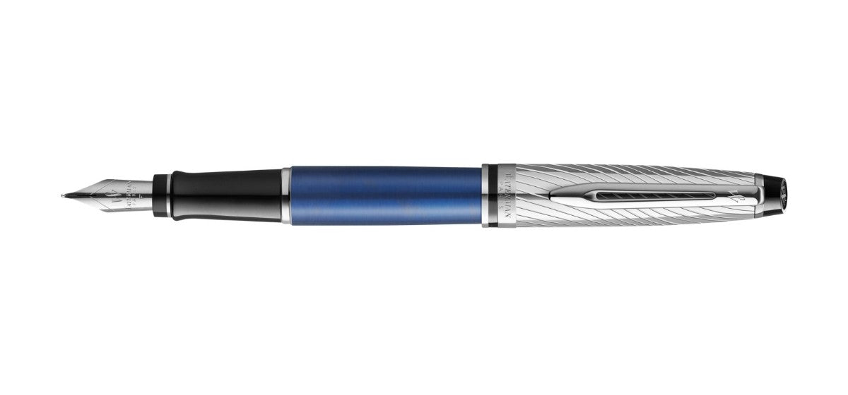 Waterman Expert Deluxe Fountain Pen - Metallic Blue / Chrome Trim - Special Edition
