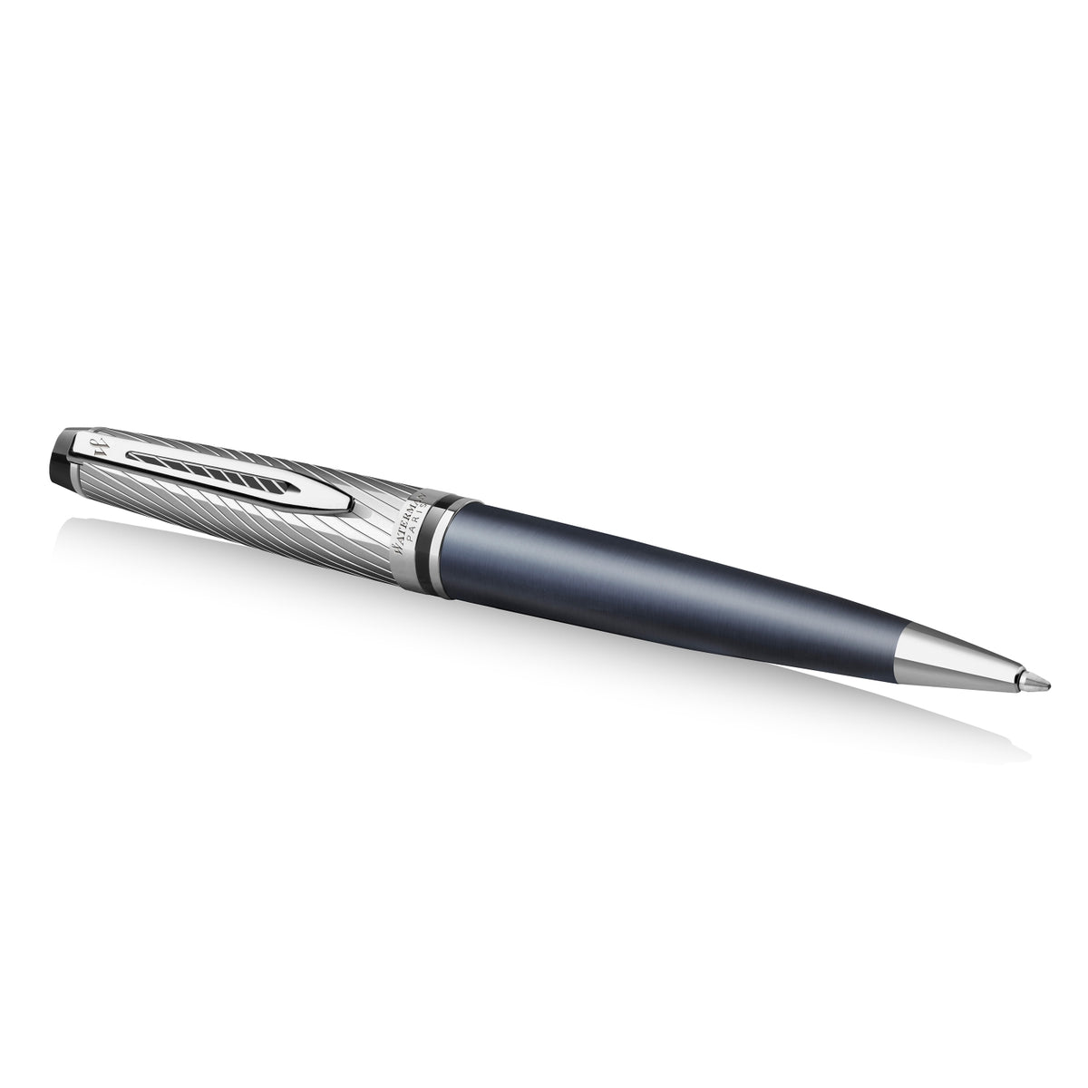 Waterman Expert Deluxe Ballpoint Pen - Metallic Stone Grey / Chrome Trim