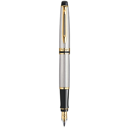 Waterman Expert Fountain Pen - Stainless Steel / Gold Trim