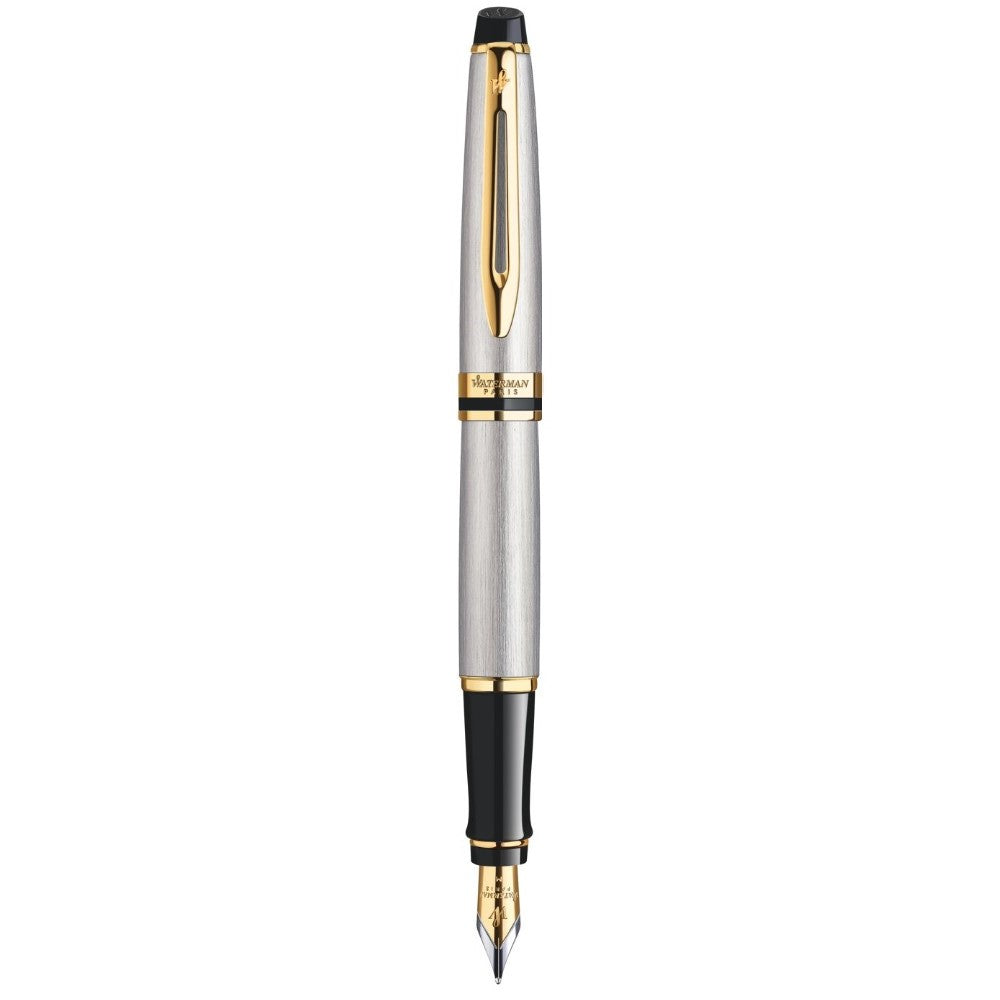 Waterman Expert Fountain Pen - Stainless Steel / Gold Trim