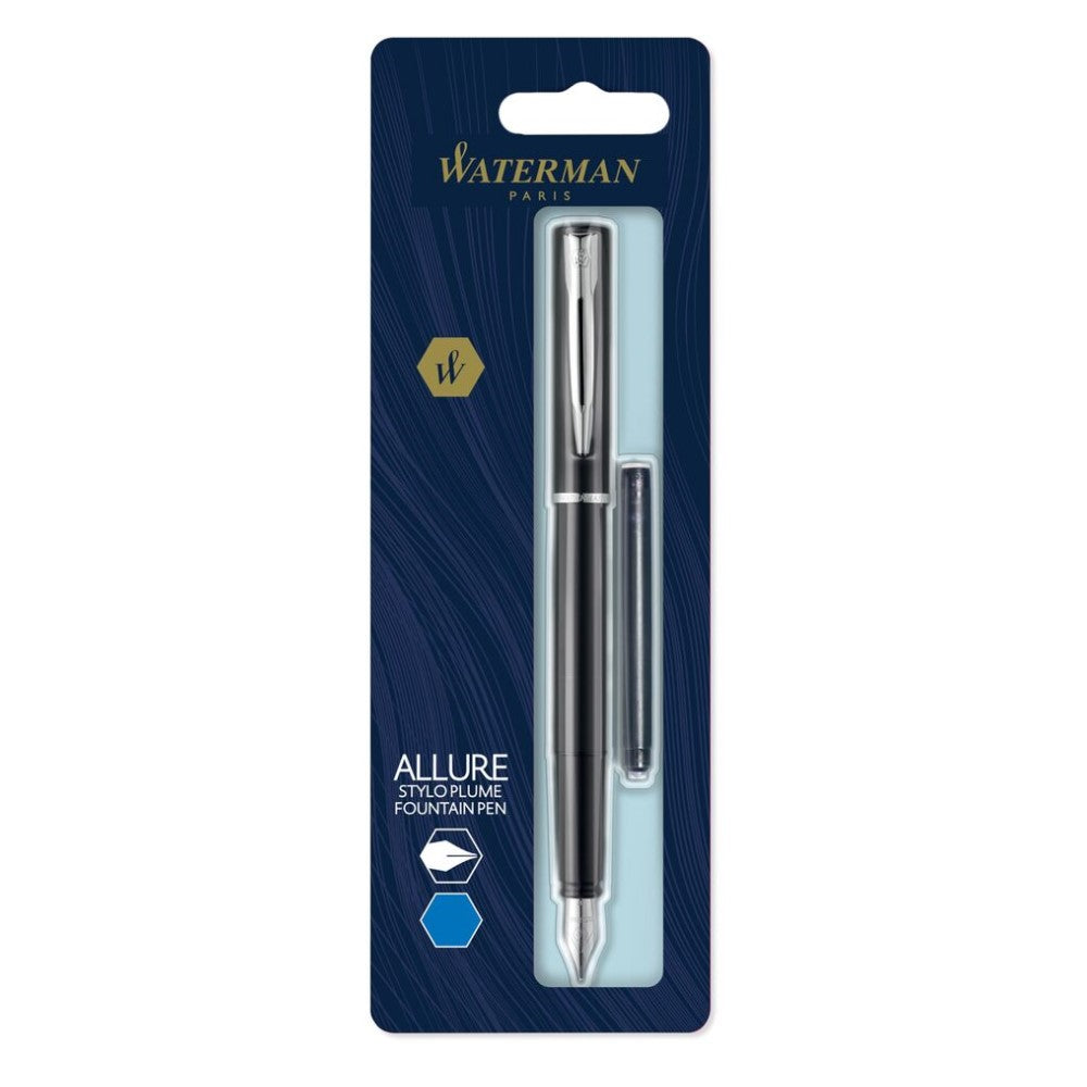 Waterman Allure Fountain Pen Hangsell - Black / Chrome Trim