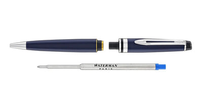 Waterman Expert Ballpoint Pen - Blue / Chrome Trim