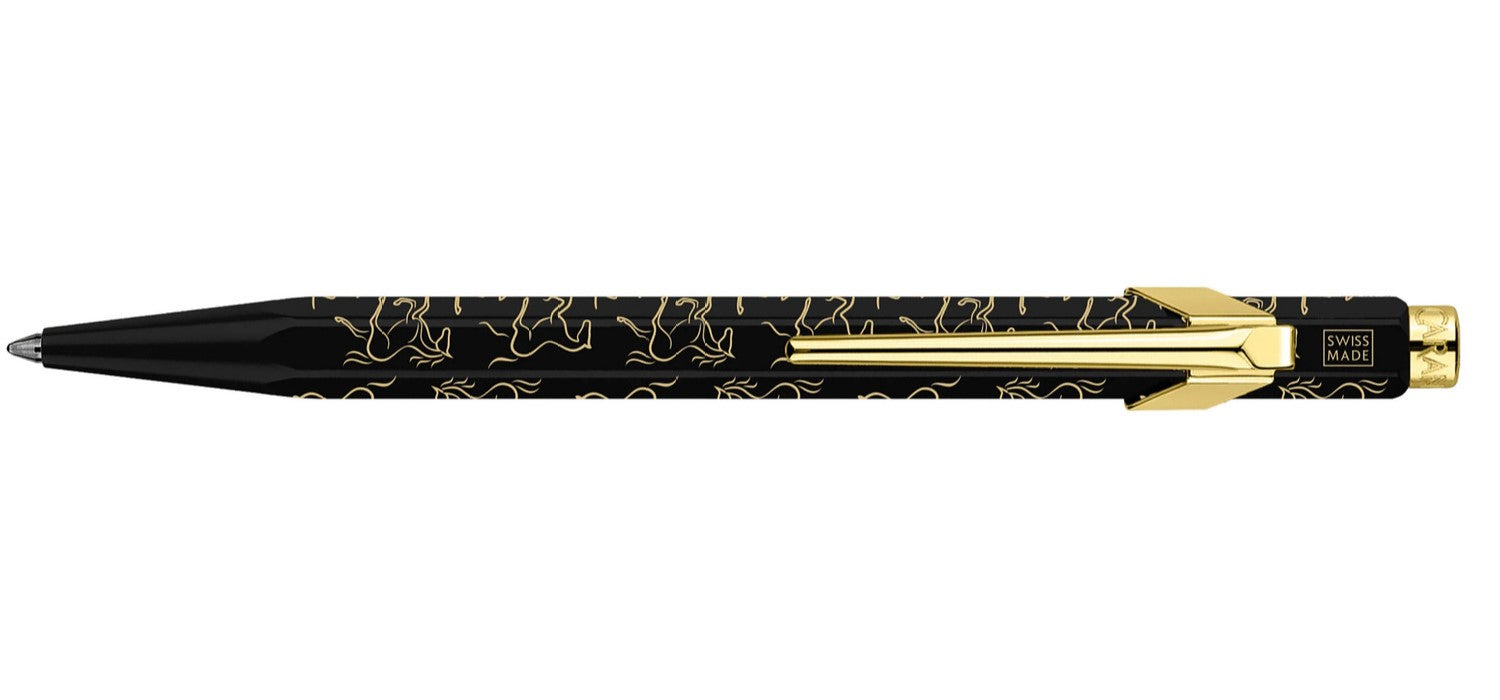 Caran dAche 849 Horse Ballpoint Pen - Black / Gold Trim