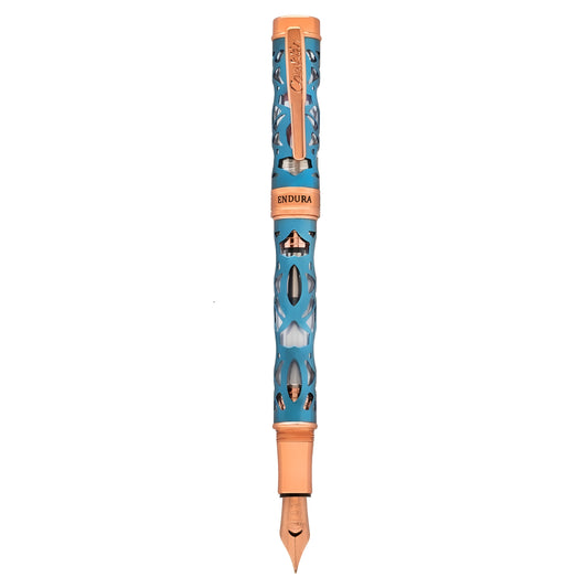 Conklin Endura Deco Crest Fountain Pen - Rose Gold / Turquoise