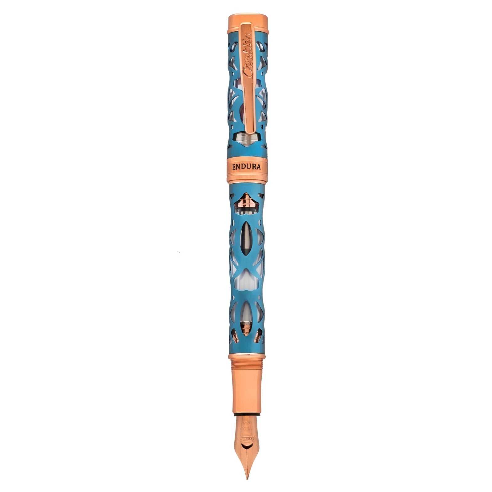 Conklin Endura Deco Crest Fountain Pen - Rose Gold / Turquoise