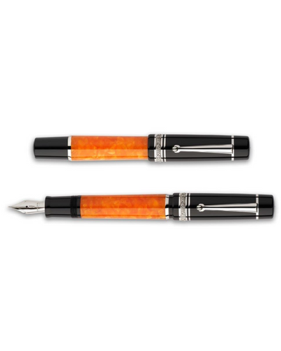 Delta DV2 Mid Size Fountain Pen - Orange / Palladium Trim