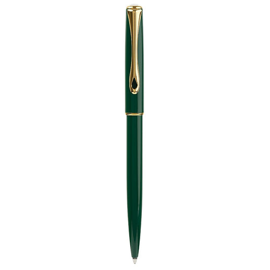 Diplomat Traveller Ballpoint Pen - Dark Green Lacquer / Gold Trim