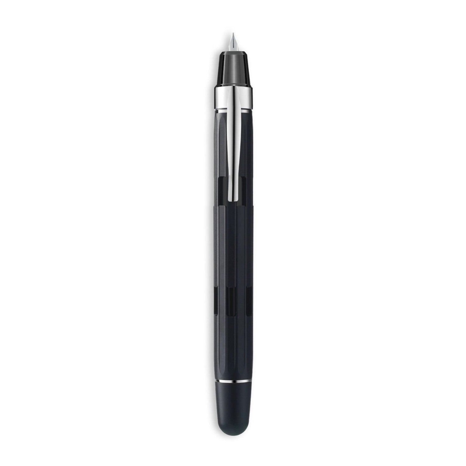 Nahvalur Eclipse Fountain Pen - Black / Silver Trim