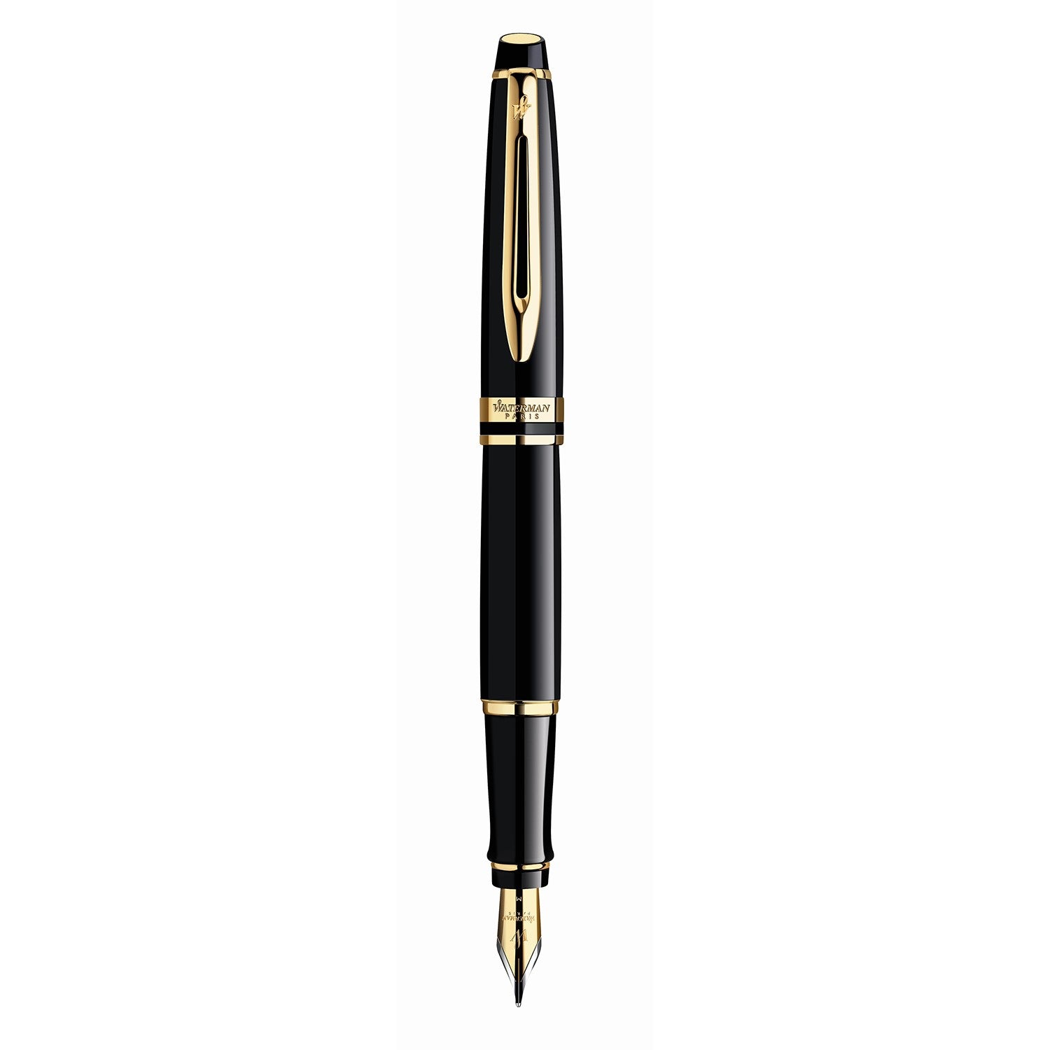 Waterman Expert Fountain Pen - Black Lacquer / Gold Trim