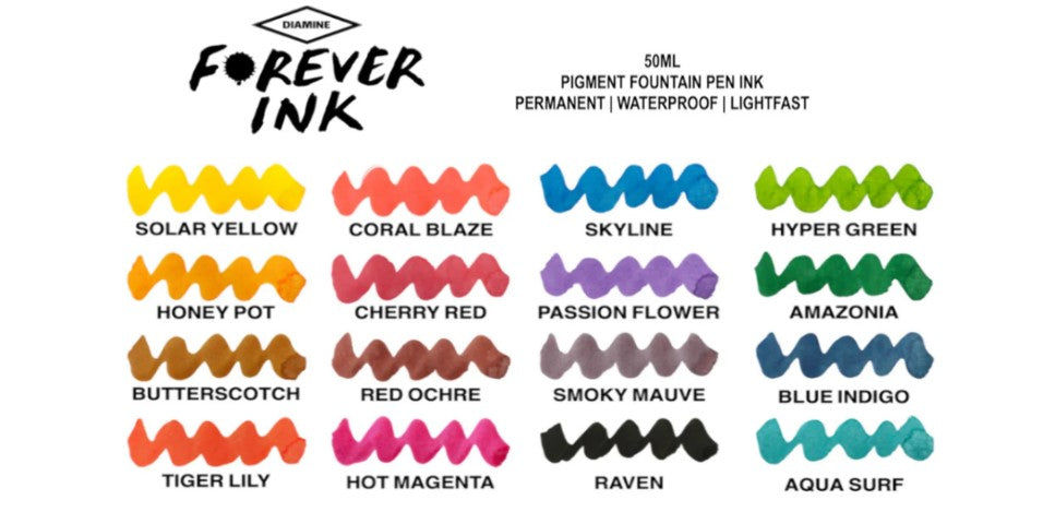 Diamine Ink Bottle 50ml - Forever Collection - Assorted Colours