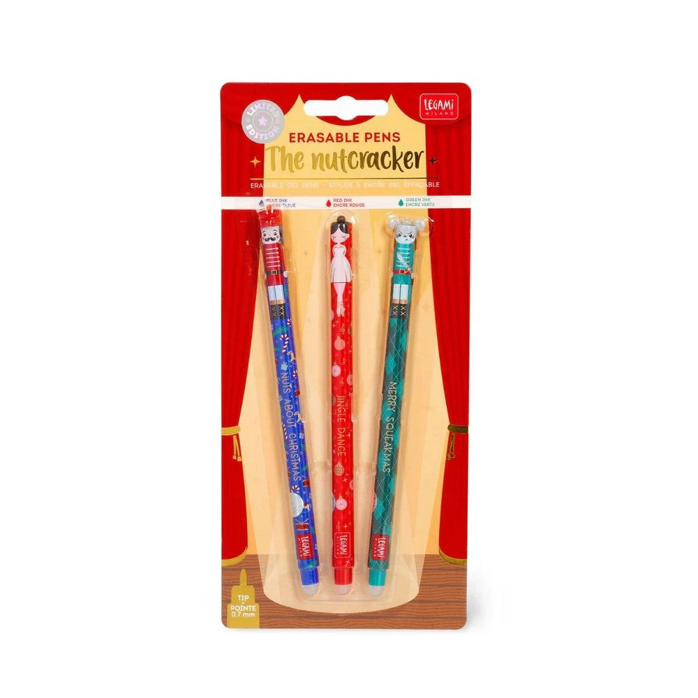 Legami Erasable Gel Pen Set of 3 - The Nutcracker