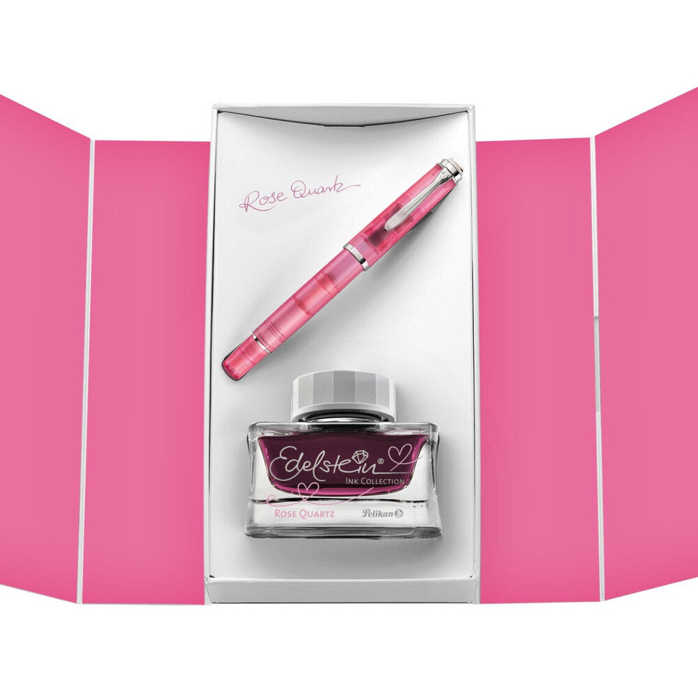 Pelikan Classic 205 Fountain Pen & Ink Set - Rose Quartz - Special Edition