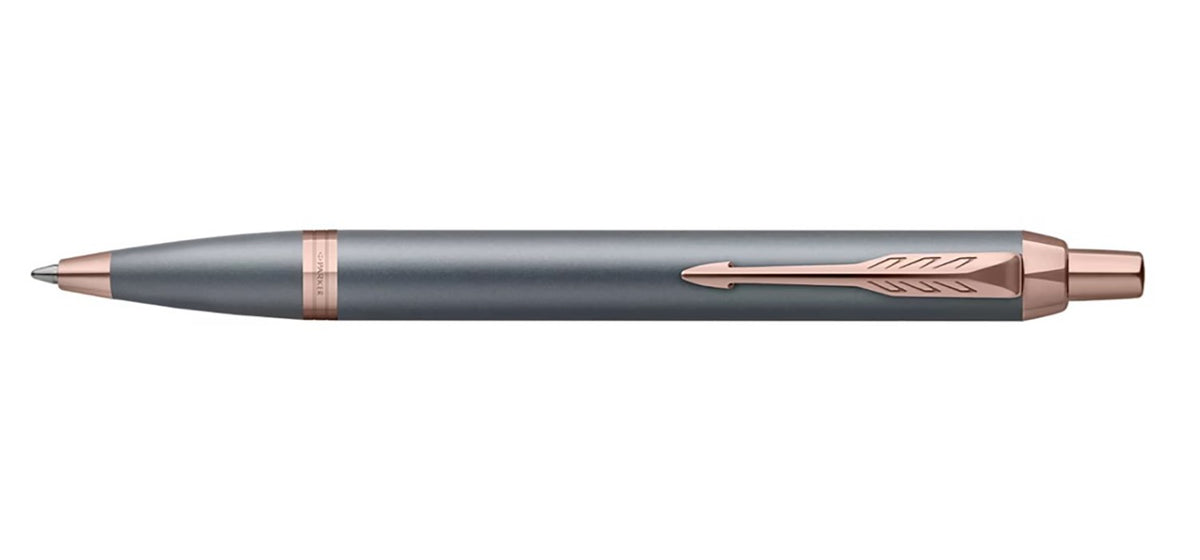 Parker IM Ballpoint Pen - Slate / Pink Gold Trim