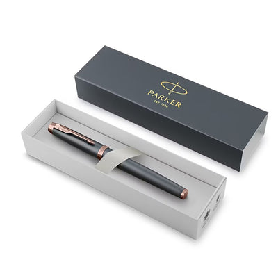 Parker IM Fountain Pen - Slate / Rose Gold Trim