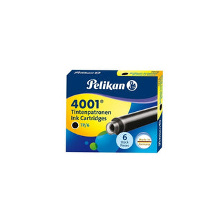 Pelikan 4001 TP/6 Ink Cartridges Pack of 6 - Assorted - BLACK