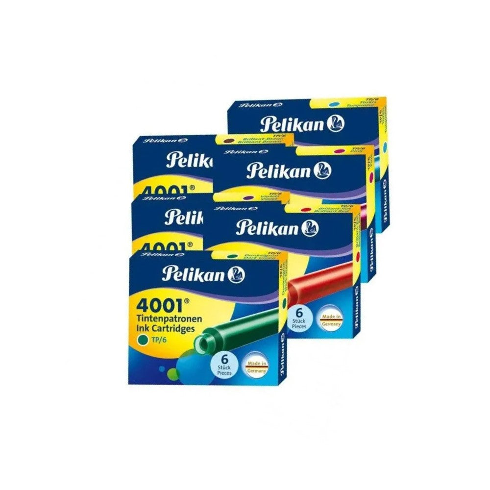 Pelikan 4001 TP/6 Ink Cartridges Pack of 6 - Assorted