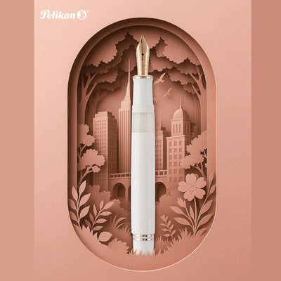 Pelikan Souveran M 600 Fountain Pen - White / Rose Gold Trim - Special Edition