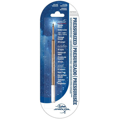 Fisher Space Pen Standard Pressurised Refill (SPR) Ballpoint (with G2 Parker Style adaptor) - Silver