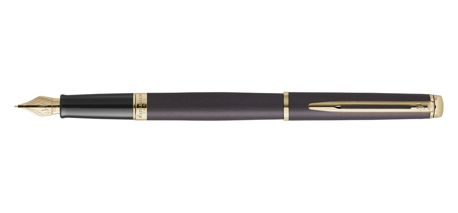 Waterman Hemisphere Metallic Fountain Pen - Black / Gold Trim - Special Edition