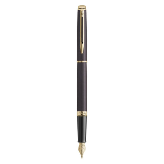 Waterman Hemisphere Metallic Fountain Pen - Black / Gold Trim - Special Edition