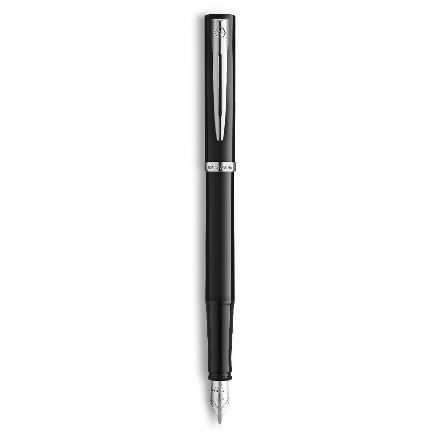 Waterman Impression Fountain Pen - Black Lacquer / Chrome Trim